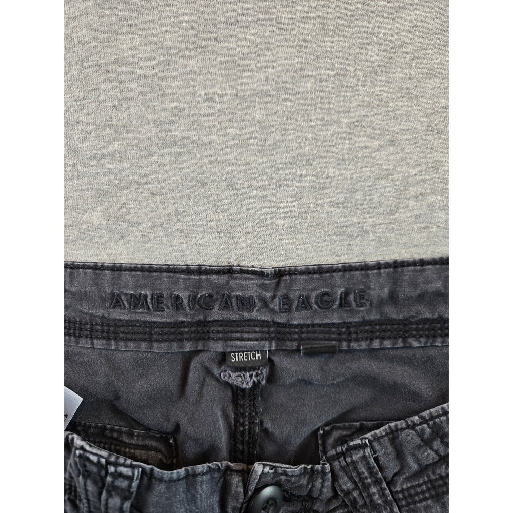 American Eagle Pants Womens 12 Charcoal Gray‎ Baggy Jogger Cargo Stretch Utility - Picture 4 of 12